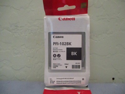 Genuine Canon ImagePROGRAF iPF500, iPF510, iPF600, iPF605 PFI-102BK Ink Tank New
