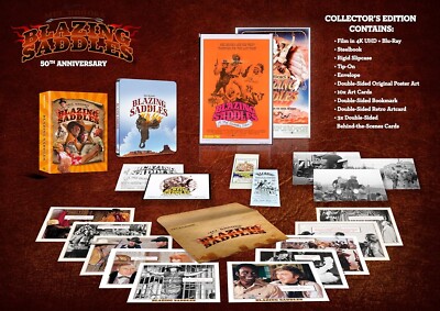 BLAZING SADDLES (1974) 50th Anniversary Edition 4K UHD Blu-Ray Steelbook NEW