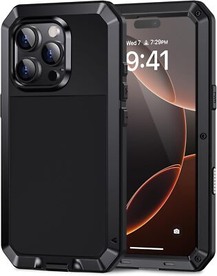 For iPhone 17 16 15 14 13 11 Pro Max Heavy Duty Metal Case with Screen  Protector Australia