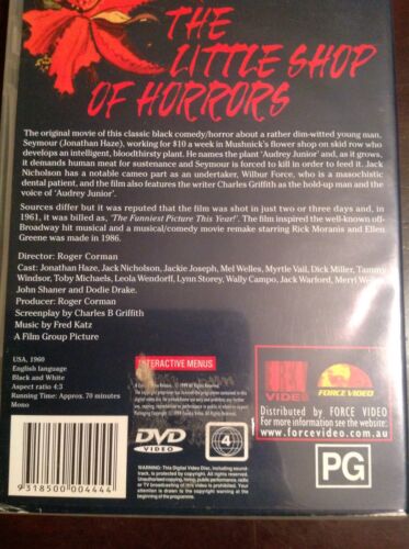 THE LITTLE SHOP OF HORRORS Jack Nicholson New Unsealed B&W DVD R4 - Picture 3 of 3