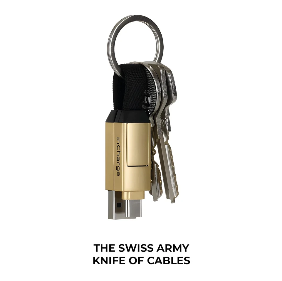 Incharge 6 - Keychain USB C Charger Cable, Lightning Cable and Micro-Usb for Sma - Image 4 of 4