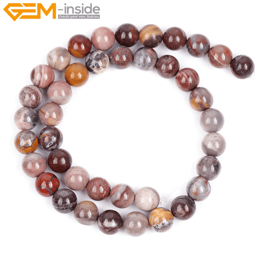 Round Natural Dark Red Fancy Fantasy Jasper Beads for Jewelry Making Strand 15" - Picture 8 of 25