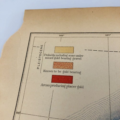 Mapa Geológico Económico Península de Seward Alaska 1901 Oro Departamento del Tesoro de Estados Unidos - Imagen 3 de 8