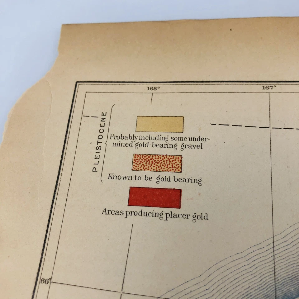 Economic Geological Map Seward Peninsula Alaska 1901 Gold US Treasury Dept - Image 3 of 4