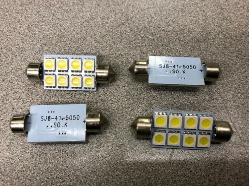 211-2 White 42MM 1.7" Dome Map Interior LED Light bulbs PACK OF 4 - Picture 2 of 2