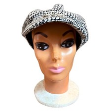 Houndstooth Skull Chain Newsboy Cap Hat One S...