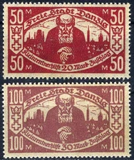 Danzig 1923 Aged pensioner MNH (SC# B4-B5)