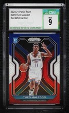 2020-21 Panini Prizm Red White & Blue Prizm Theo Maledon #289 CSG 9 Mint 11an