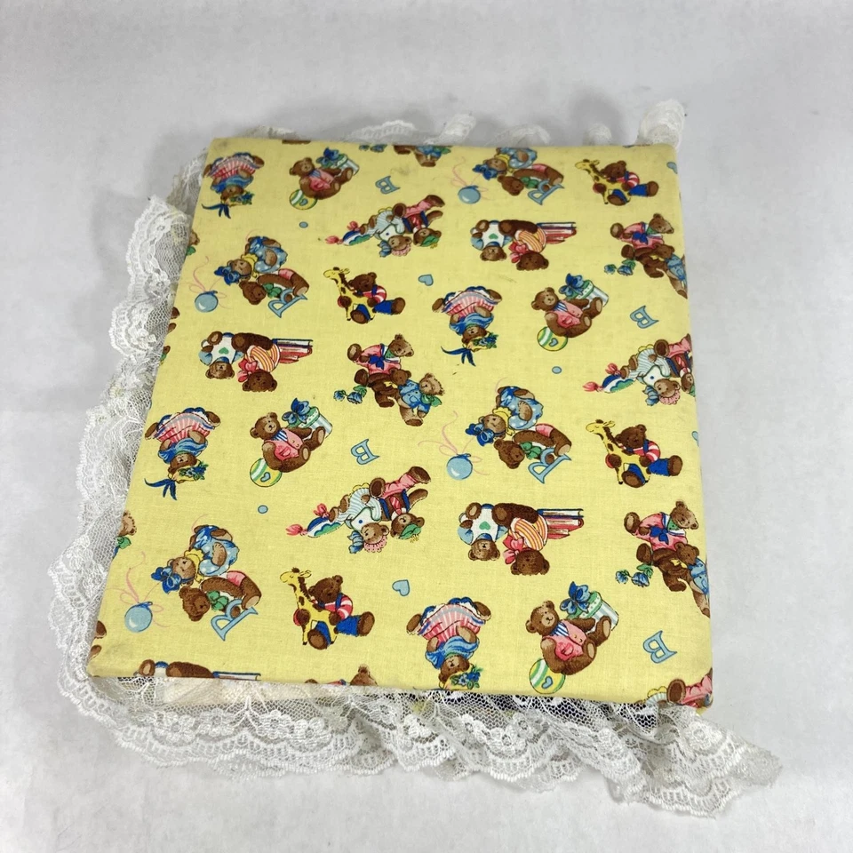 Álbum de fotos de colección hecho a mano cubierta de tela y encaje con inserción frontal de fotos 5x7 Foto 4 de 4