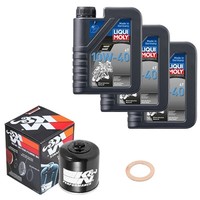 K&N ÖLfilter Set Liqui Moly 10W-40 3L FüR Kawasaki EN 500 A EN500A Bj.1991
