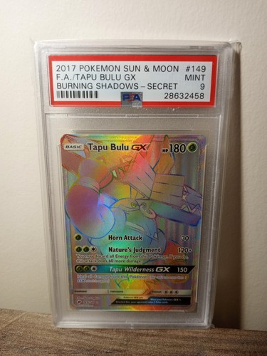 Pokemon Tapu Bulu GX 149/147 S&M Burning Shadows Secret Rare Holo PSA 9 MINT!