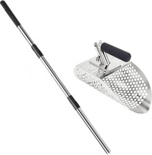 Sand Scoop for Metal Detecting, Heavy Duty Metal Detector Beach Finds Scoop, Sta