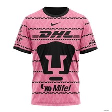 Custom LIGA MX Pumas UNAM Shirt 3D Special Home In Pink S-5XL