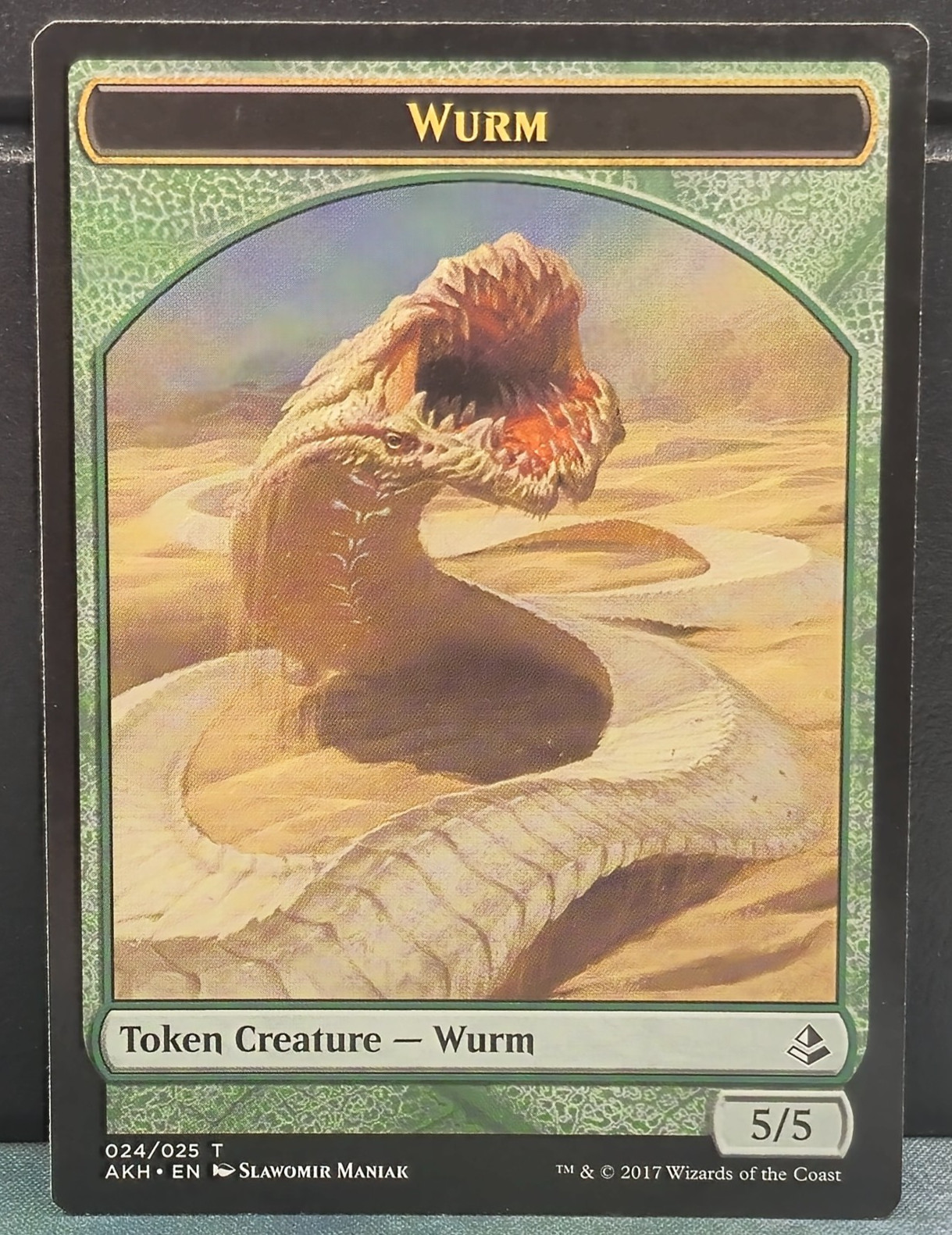 Wurm Token 024/025 Amonkhet Card Game Near Mint Creature MTG TCG 5/5 Worm Magic