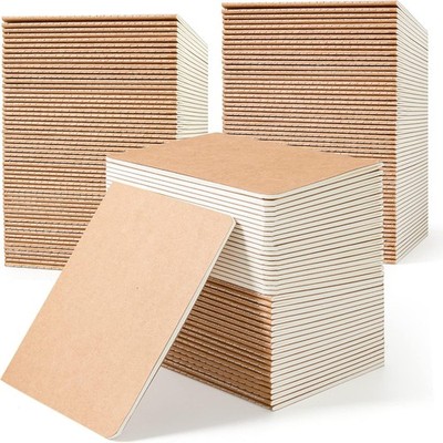 feela 170 Pack Blank Kraft Notebooks, Unlined Sketchbook Mini Cute Note Pad for