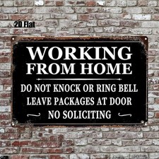 2D Flat, 1pc, Metal Sign, "Home Office Sign: Do Not Knock or Ring the Bell"