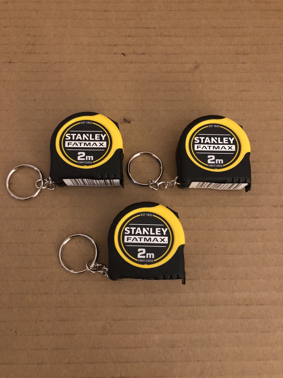 Stanley FMHT1-33856 1-33-856 STA133856 2m Mini Tape Measure Key Chain Keyring x3
