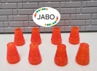 (B18/1/18) LEGO 8x Cone Cone 5489 / 5489b 1x1 Trans Neon Orange