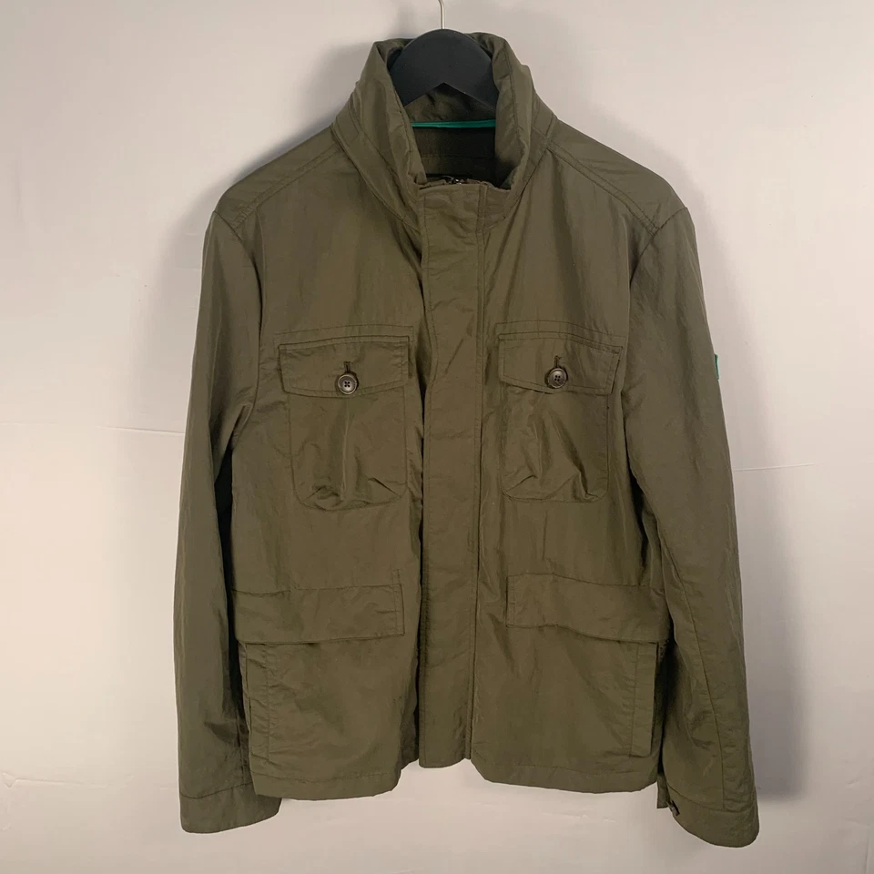 Calvin Klein Outdoor Jacket Mens Field Jacket Zipper/Button Closure Green S Hood - Image 2 of 4