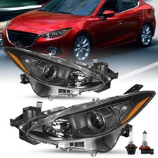 3 2014-2016 Projector Headlight OE Style Black Amber Reflector High Low Beam