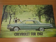 1961 Chevrolet Dealer Sales Showroom Autoshow Brochure Impala Belair Biscayne