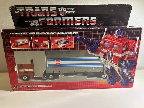 Vintage Optimus Prime 1984 G1 Transformers Figure in Original Box