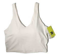 V-Neck M Crop Bra Cream ALL IN MOTION Flex Light Support Active Athletic