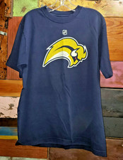 Buffalo Sabres Vintage Slug Logo Ryan Miller T-Shirt - Medium - Two-Sided NHL