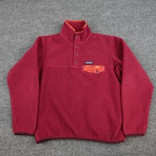 Patagonia Aztec Synchilla Snap T Jacket Mens Medium Red Fleece Pullover 25455