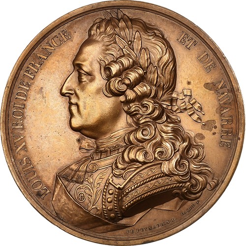 [#1028100] Frankrijk, Medaille, Les rois de France, Louis XV, Bronzen, Depuymaur - Afbeelding 1 van 2