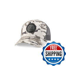 HUK Mens Trucker Hat, Anti-Glare Snapback Fishing Hat for Men, KC Circle Patch -