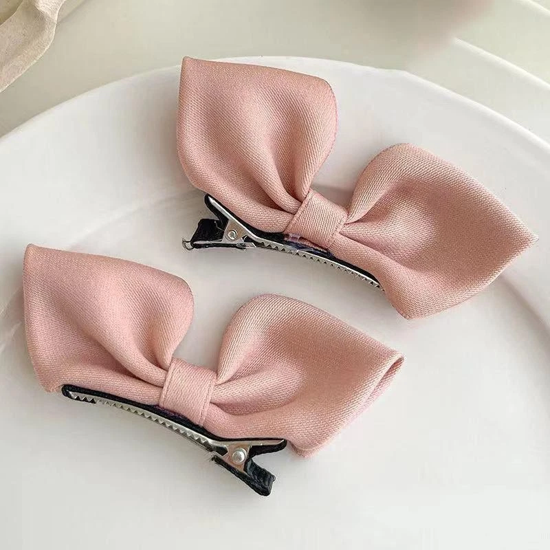 2pcs New Korean Bow Hairpins Children Sweet Cute Headwear Girls Clips Barrettes - Image 3 of 4