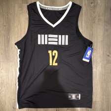 Memphis Grizzlies Ja Morant #12 NBA City Edition Jersey Black White Gold Size M