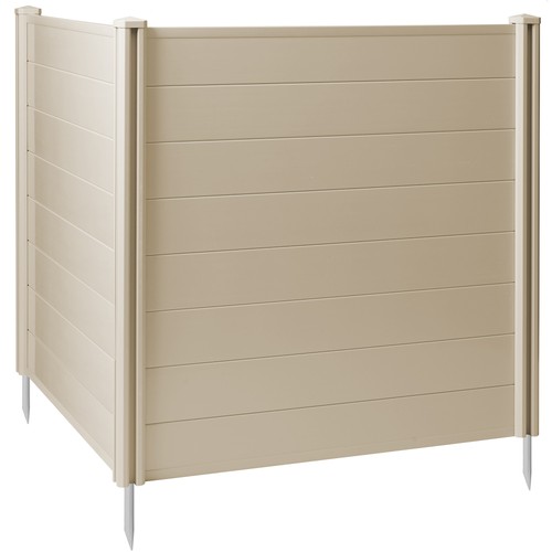 OPEN BOX - 48"x48" Privacy Screen Outdoor Vinyl Fence for AC / Trash Bins -Tan