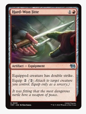 Hard-Won Jitte | MTG TMNT TMT | Red Artifact Equipment Double Strike EDH | NM
