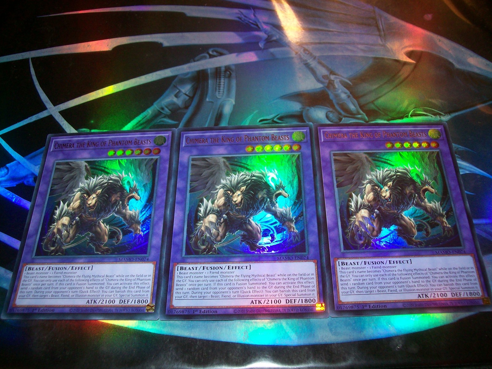 3x Chimera the King of Phantom Beasts 1st Edition Ultra Rare MAMO-EN074 Yu-Gi-Oh