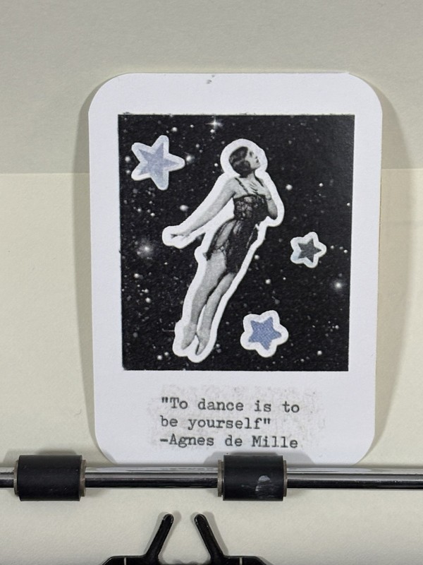 ACEO Ballerina Dancer Polaroid Quote Collage Art Card Print Mazerzine Stars