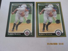 RUBEN TEJADA METS 2010 BOWMAN BASE & GOLD BORDER ROOKIE CARDS #195