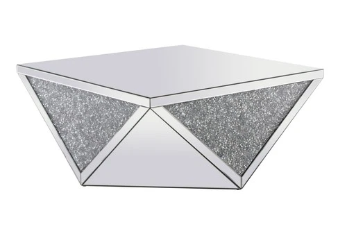 Modern 38" Square Crystal Coffee Table - Thumbnail 2