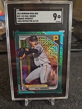 2024 PAUL SKENES (RC) 66/125 SGC 9 MT Bowman Chrome Mega Box Mojo Aqua #BCP-125
