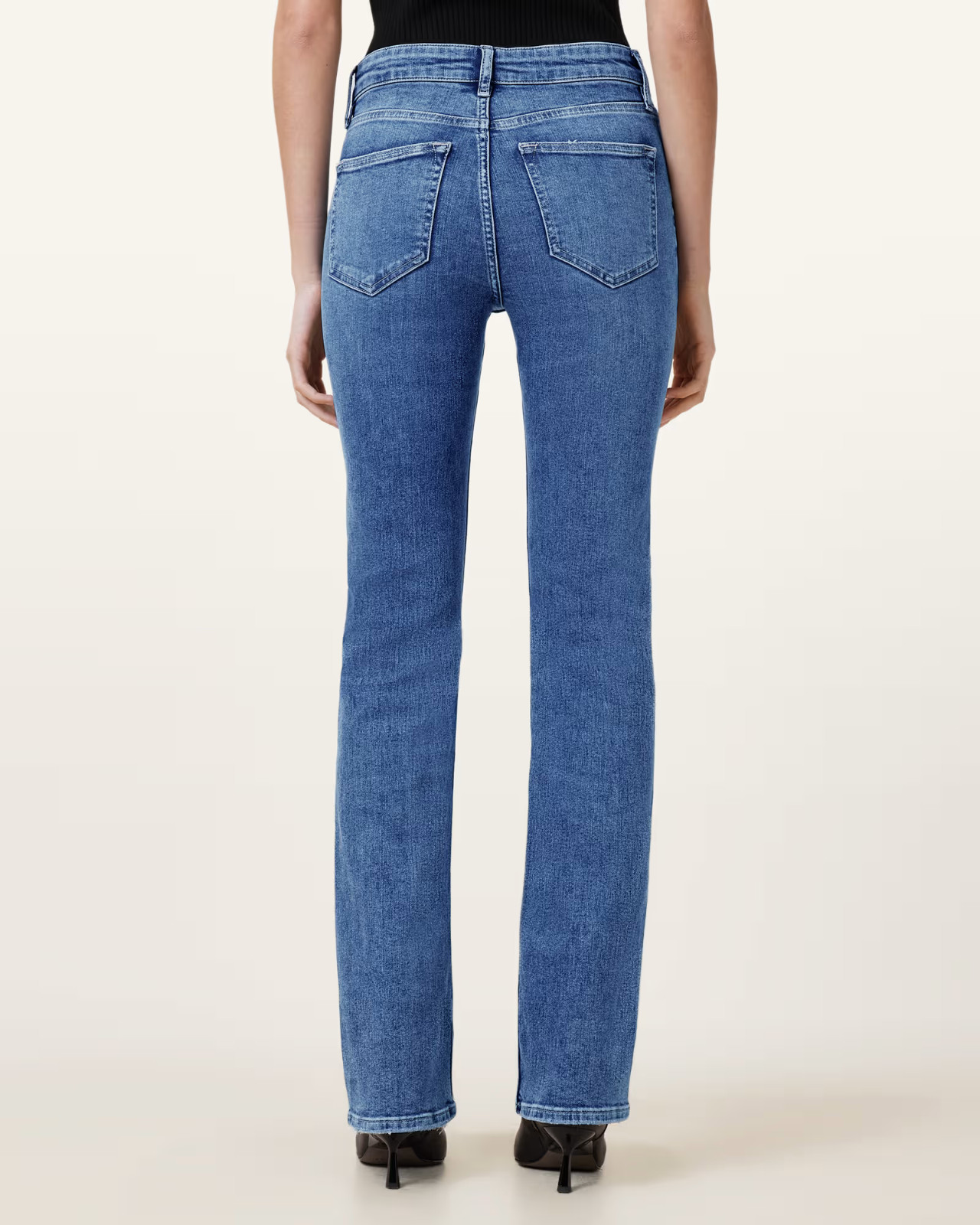 All Saints Haldan Slim Bootcut Jeans - Mid Indigo - RRP £129 image 6