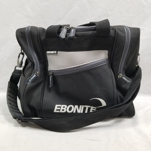 Ebonite Bowling Bag Single Ball Black Canvas Top and Shoulder Carry
