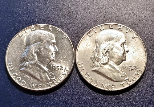 Choice AU 1952-P & 1952-D Franklin Half Dollars