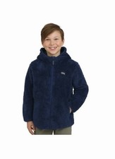 Eddie Bauer Youth Boy's Hooded Full Zip-Up Sherpa Fleece blue, Large 14-16 