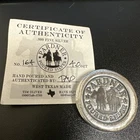 2023 4 Oz silver PARDNER Poured Silver 44mm TRAIL BOSS Silver Round W/COA #164