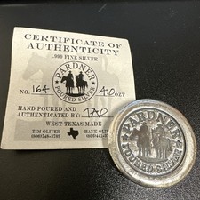 2023 4 Oz silver PARDNER Poured Silver 44mm TRAIL BOSS Silver Round W/COA #164 101.00 per troy oz