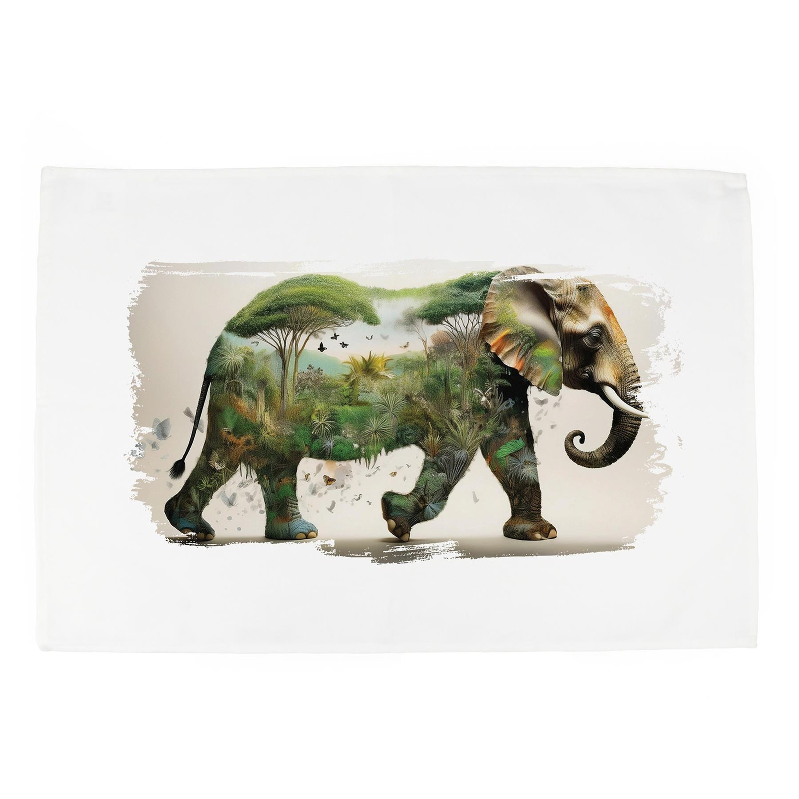 Surreal Elephant Tea Towel - Safari Animal Gifts - Cotton Kitchen Dish Towel