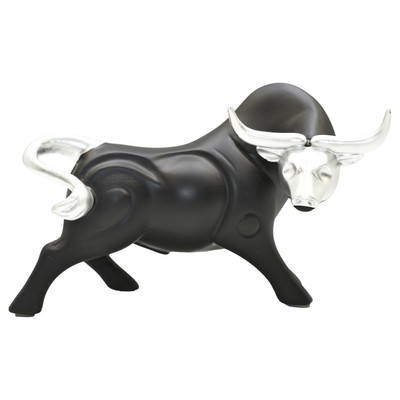 Adam & Friends Strong Bull Sculpture | Black/Silver
