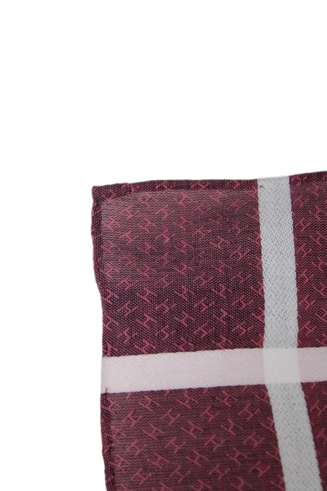 Bufanda cuadrada con detalle de rayas de algodón púrpura 18" x 18" Hermes para mujer Foto 3 de 4