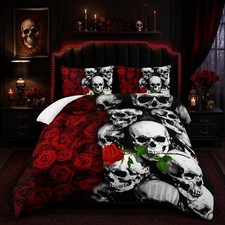 Skull Pattern Comforter Set - Queen